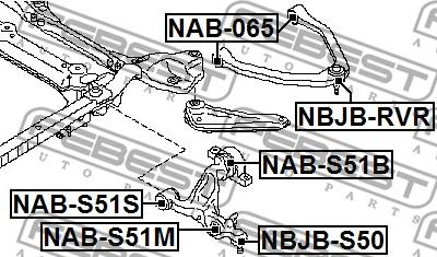 Febest NAB-S51S - Сайлентблок, рычаг подвески колеса unicars.by