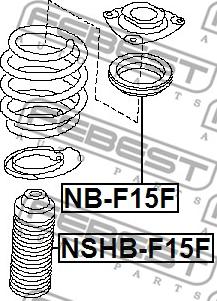 Febest NB-F15F - Подшипник качения, опора стойки амортизатора unicars.by