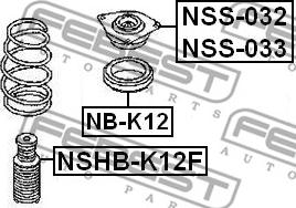 Febest NSS-033 - Опора стойки амортизатора, подушка unicars.by