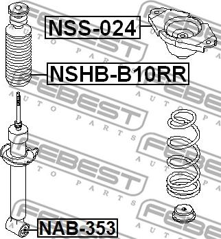 Febest NSHB-B10RR - Отбойник, демпфер амортизатора unicars.by