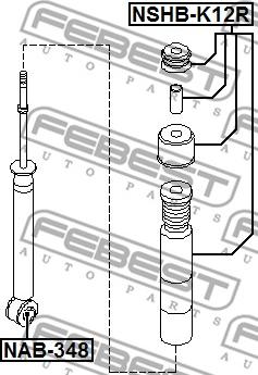 Febest NSHB-K12R - Пылезащитный комплект, амортизатор unicars.by