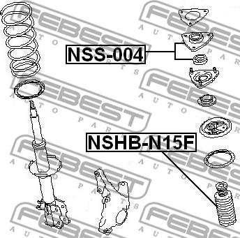 Febest NSS-004 - Опора стойки амортизатора, подушка unicars.by