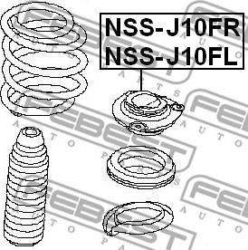 Febest NSS-J10FR - Опора стойки амортизатора, подушка unicars.by