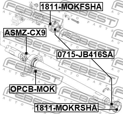 Febest OPCB-MOK - Подшипник карданного вала, центральная подвеска unicars.by