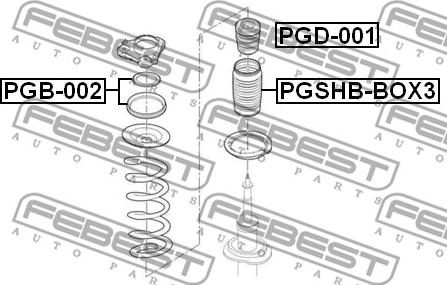 Febest PGB-002 - Подшипник качения, опора стойки амортизатора unicars.by