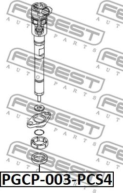 Febest PGCP-003-PCS4 - Уплотнительное кольцо, клапанная форсунка unicars.by