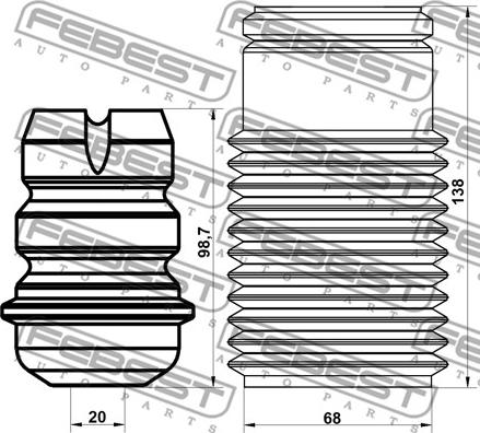 Febest PGSHB-5008F-KIT - Пылезащитный комплект, амортизатор unicars.by