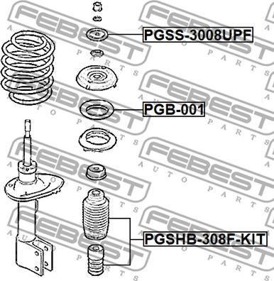 Febest PGSHB-308F-KIT - Пылезащитный комплект, амортизатор unicars.by