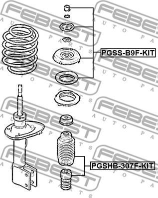 Febest PGSHB-307F-KIT - Пылезащитный комплект, амортизатор unicars.by