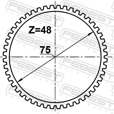 Febest RABS-DUSTA48 - Зубчатое кольцо для датчика ABS unicars.by