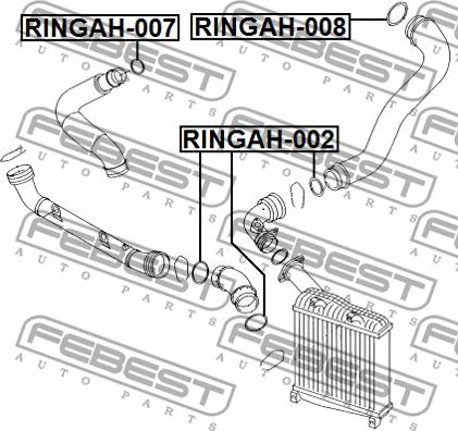 Febest RINGAH-008 - Уплотнительное кольцо, трубка нагнетаемого воздуха unicars.by