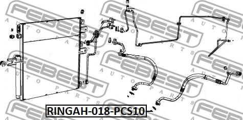 Febest RINGAH-018-PCS10 - Уплотнительное кольцо, линия кондиционера unicars.by