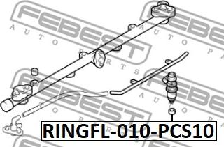 Febest RINGFL-010-PCS10 - Уплотнительное кольцо, клапанная форсунка unicars.by