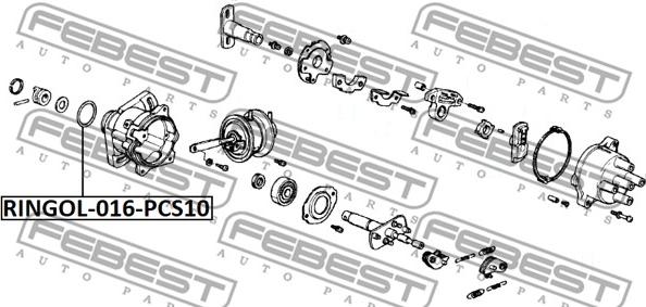 Febest RINGOL-016-PCS10 - Прокладка, корпус термостата unicars.by