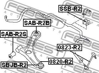 Febest SAB-R2B - Сайлентблок, рычаг подвески колеса unicars.by