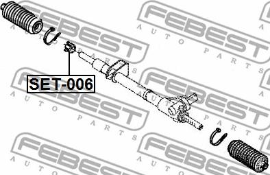 Febest SET-006 - Ремкомплект, осевой шарнир рулевой тяги unicars.by