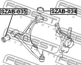 Febest SZAB-034 - Сайлентблок, рычаг подвески колеса unicars.by