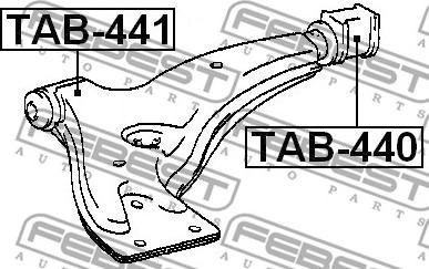 Febest TAB-440 - Сайлентблок, рычаг подвески колеса unicars.by