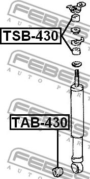 Febest TAB-430 - Сайлентблок, стойка амортизатора unicars.by