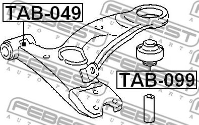 Febest TAB-099 - Сайлентблок, рычаг подвески колеса unicars.by