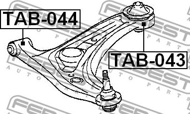 Febest TAB-043 - Сайлентблок, рычаг подвески колеса unicars.by