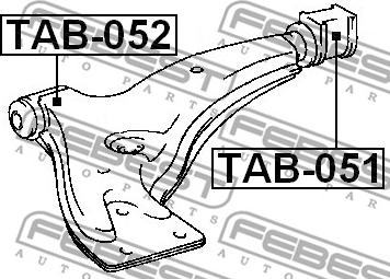 Febest TAB-051 - Сайлентблок, рычаг подвески колеса unicars.by