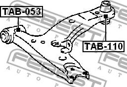 Febest TAB-053 - Сайлентблок, рычаг подвески колеса unicars.by