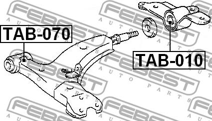 Febest TAB-070 - Сайлентблок, рычаг подвески колеса unicars.by