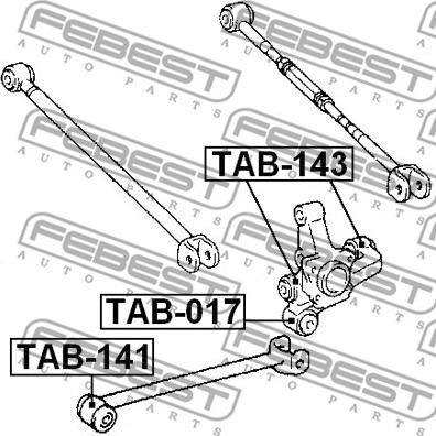 Febest TAB-141 - Сайлентблок, рычаг подвески колеса unicars.by