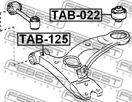 Febest TAB-022 - Сайлентблок, рычаг подвески колеса unicars.by