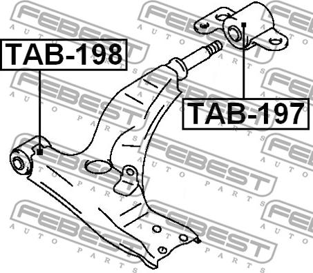 Febest TAB-198 - Сайлентблок, рычаг подвески колеса unicars.by