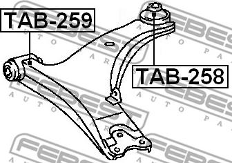 Febest TAB-258 - Сайлентблок, рычаг подвески колеса unicars.by