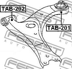 Febest TAB-202 - Сайлентблок, рычаг подвески колеса unicars.by