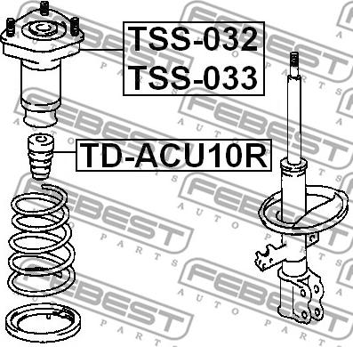 Febest TD-ACU10R - Отбойник, демпфер амортизатора unicars.by