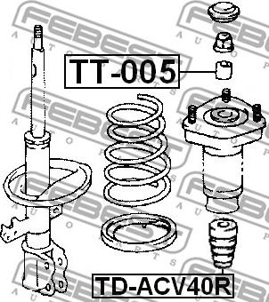 Febest TD-ACV40R - Отбойник, демпфер амортизатора unicars.by