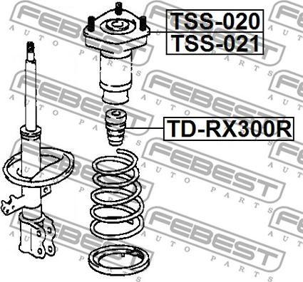 Febest TD-RX300R - Отбойник, демпфер амортизатора unicars.by