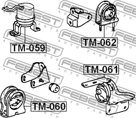 Febest TM-062 - Подушка, опора, подвеска двигателя unicars.by