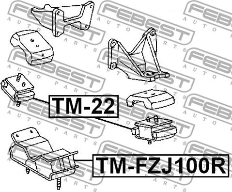 Febest TM-FZJ100R - Подушка, опора, подвеска двигателя unicars.by