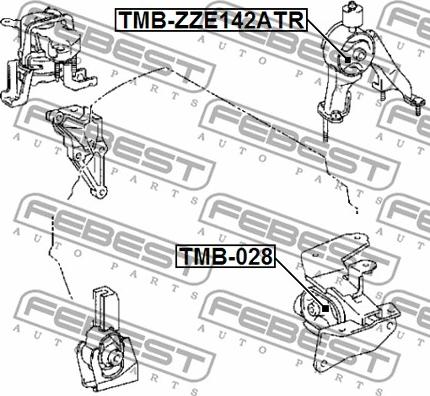 Febest TMB-ZZE142ATR - Подушка, опора, подвеска двигателя unicars.by