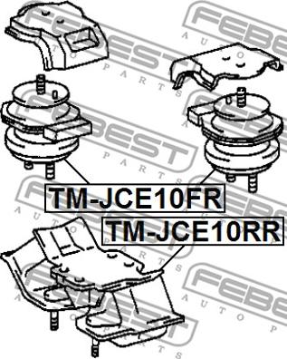 Febest TM-JCE10RR - Подушка, опора, подвеска двигателя unicars.by