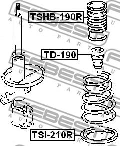 Febest TSHB-190R - Пыльник амортизатора, защитный колпак unicars.by