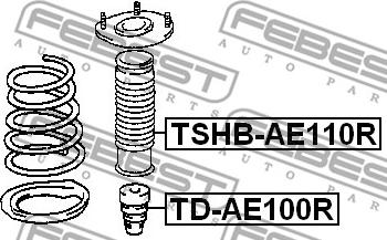 Febest TSHB-AE110R - Пыльник амортизатора, защитный колпак unicars.by