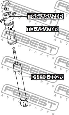 Febest TSS-ASV70R - Опора стойки амортизатора, подушка unicars.by