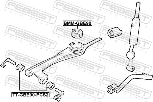 Febest TT-GBE90-PCS2 - Втулка, шток вилки переключения передач unicars.by