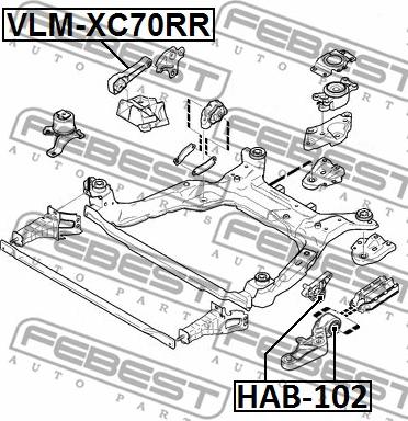 Febest VLM-XC70RR - Подушка, опора, подвеска двигателя unicars.by