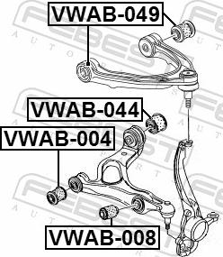 Febest VWAB-049 - Сайлентблок, рычаг подвески колеса unicars.by