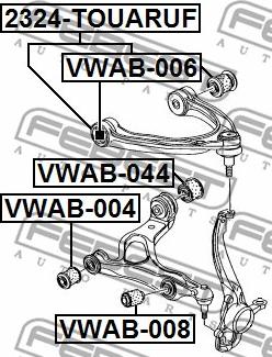 Febest VWAB-044 - Сайлентблок, рычаг подвески колеса unicars.by