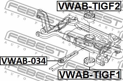 Febest VWAB-034 - Подушка, опора, подвеска двигателя unicars.by