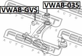 Febest VWAB-035 - Сайлентблок, рычаг подвески колеса unicars.by