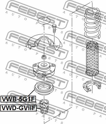 Febest VWB-5G1F - Подшипник качения, опора стойки амортизатора unicars.by